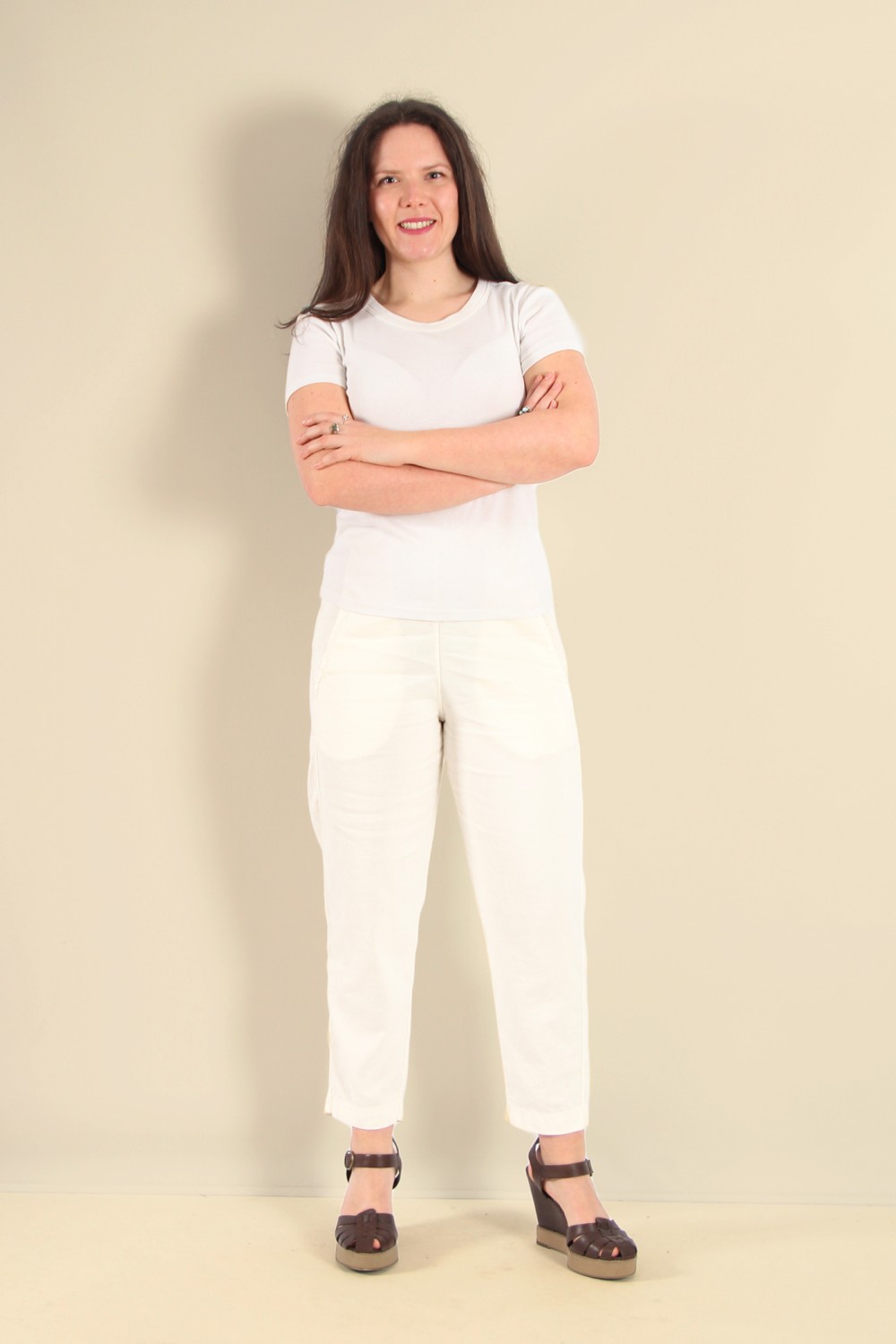 Mama B Terra D Linen Blend Pant Mandorla