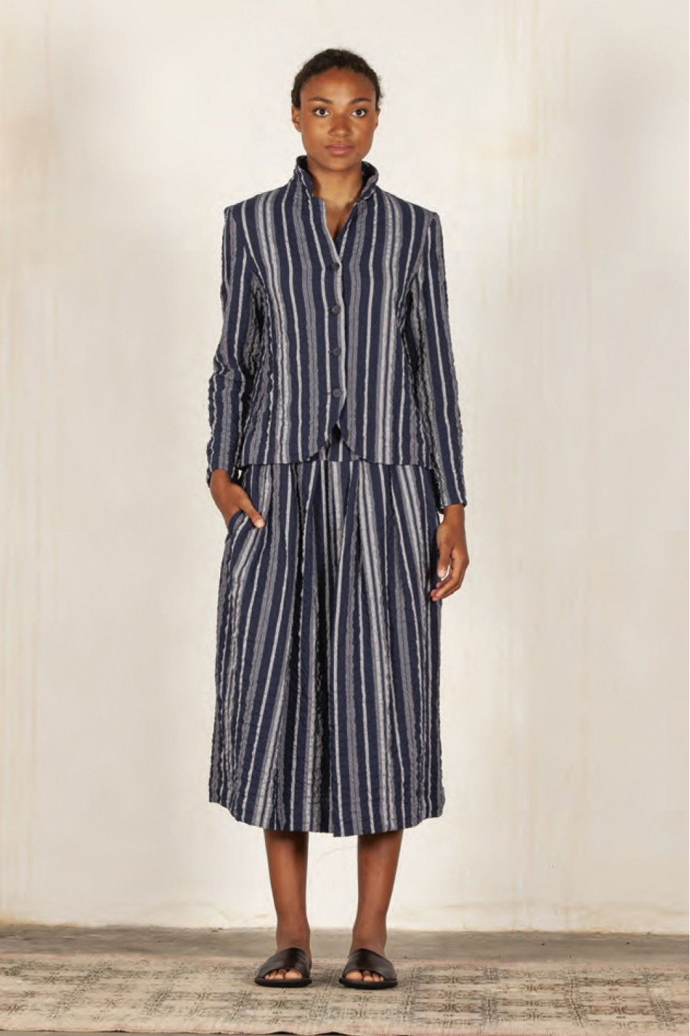 Mama B Adele S Stripe Fitted Jacket Blue