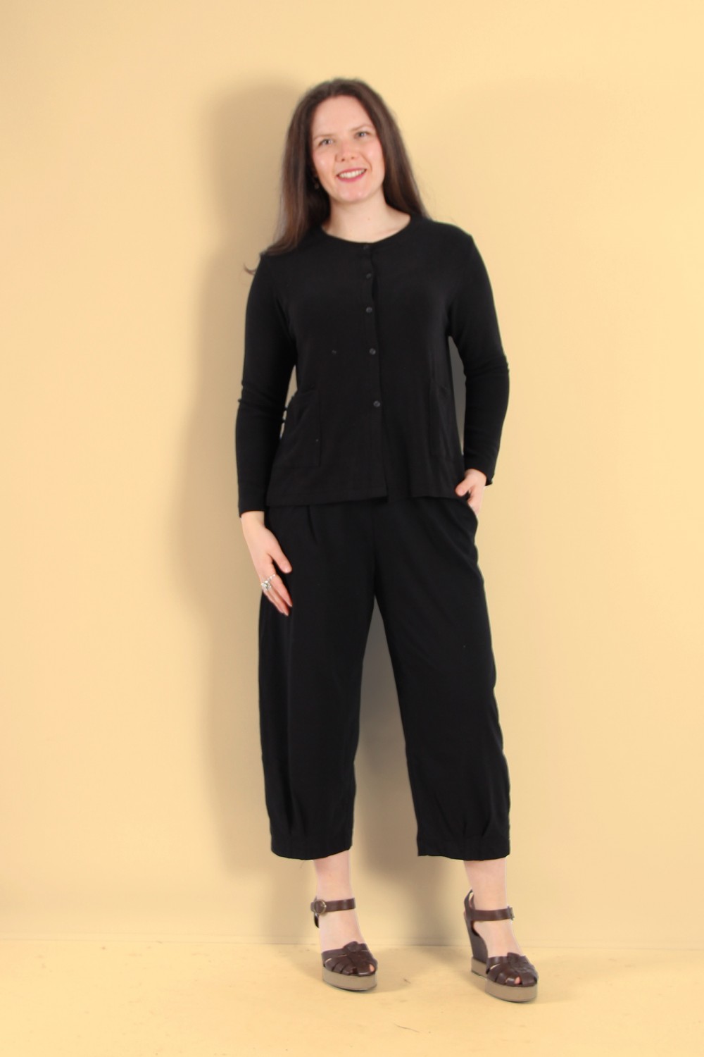 Mama B Matita Fleece Cardigan Nero