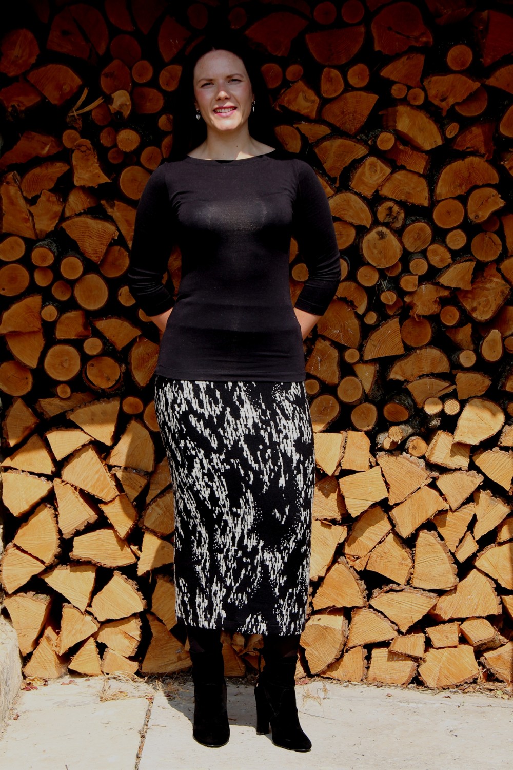 Mama B Lilla J Jacquard Skirt Nero