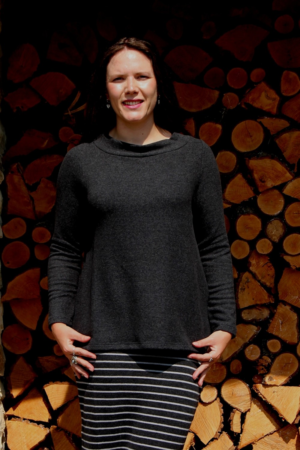 Mama B Victoria U High Collar Jumper Anthracite