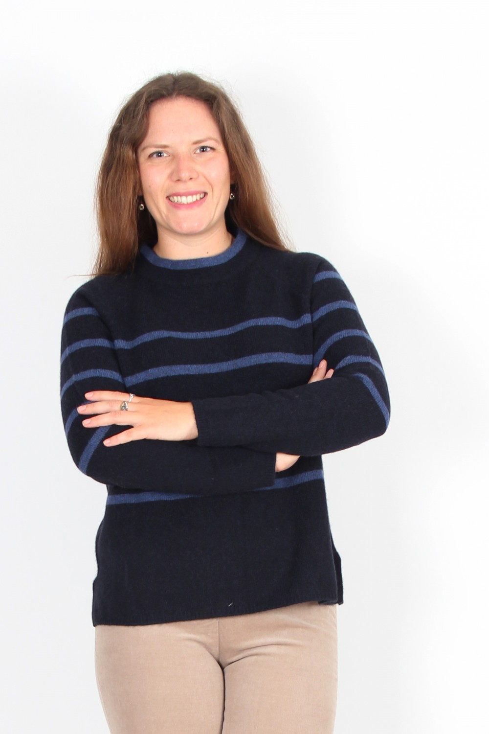 Mansted Zita Yak Stripe Sweater Navy