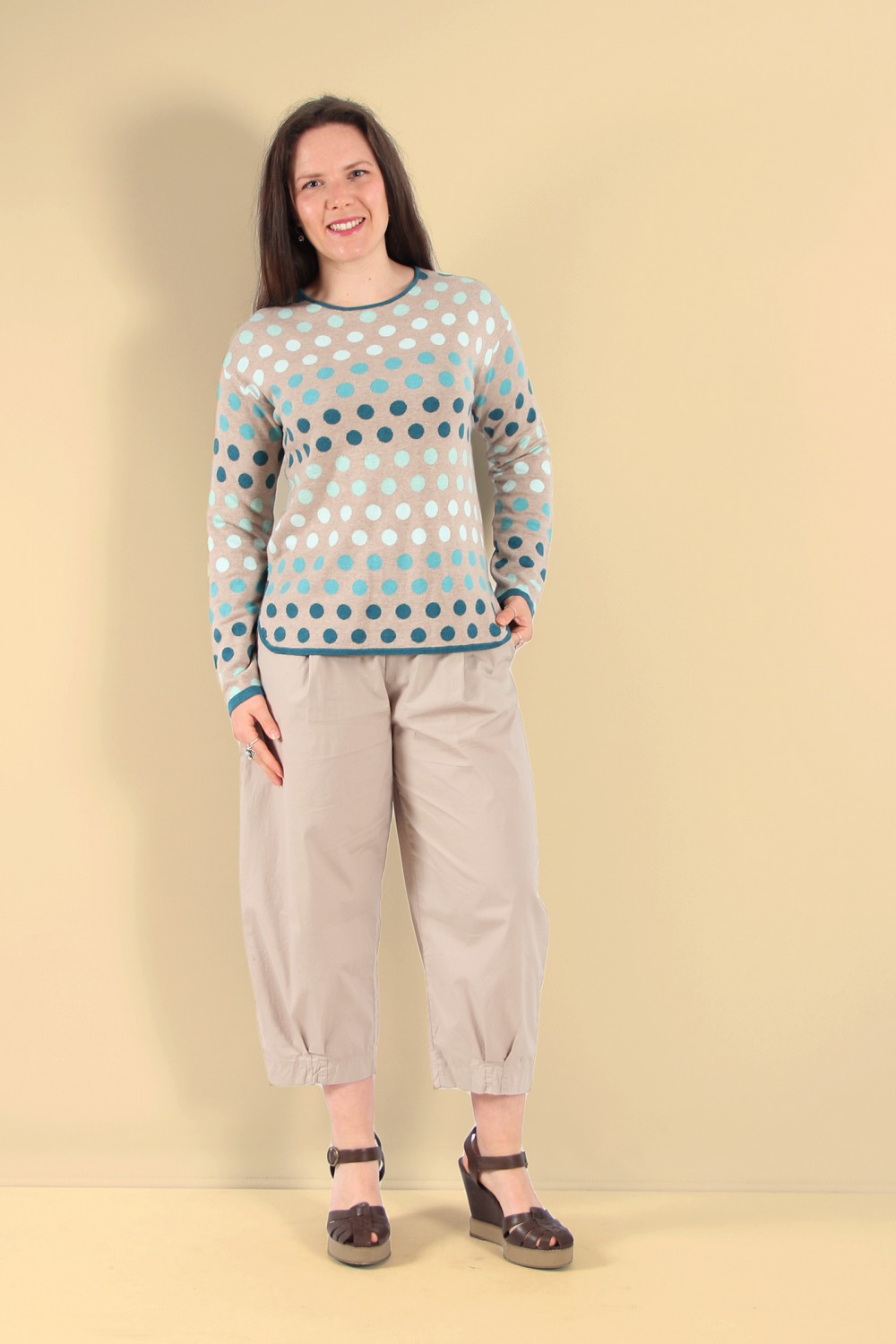 Mansted Dolly Organic Cotton Boat Neck Knit Sand