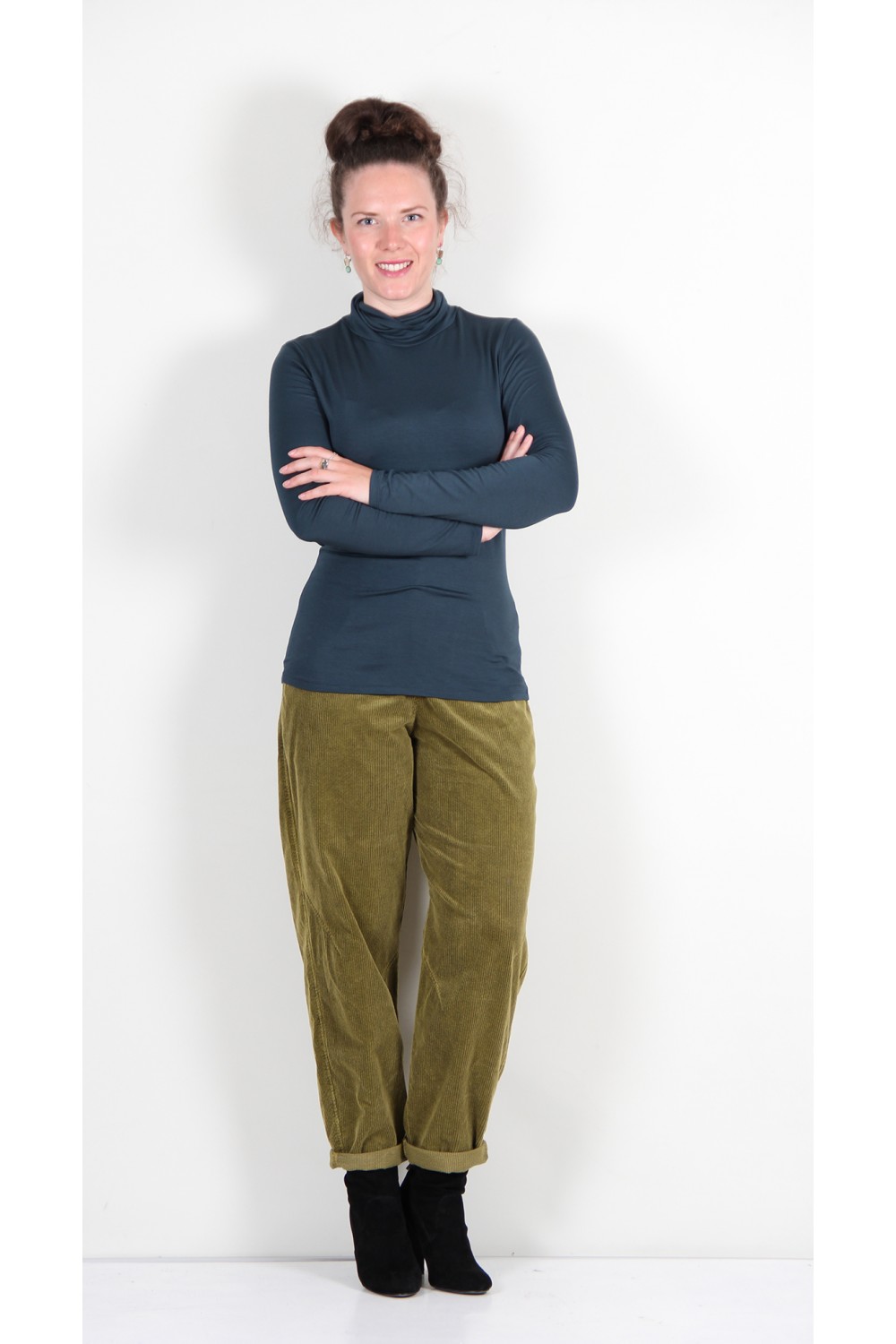 Maria Bellentani Roll Neck Top Teal