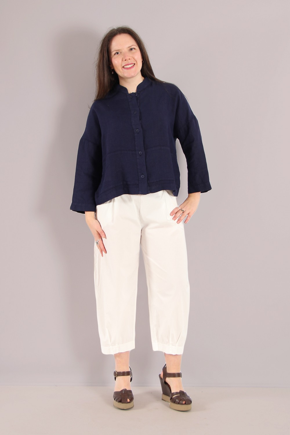 Mes Soeurs Et Moi Aigrette Linen Shirt Azure