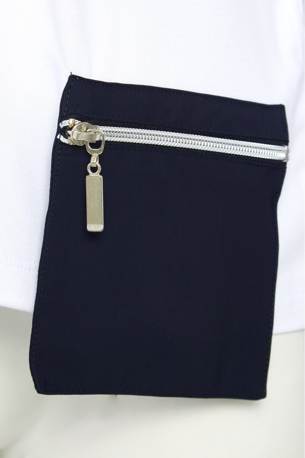 Naya Jersey Top With Pocket Detail Navy/white
