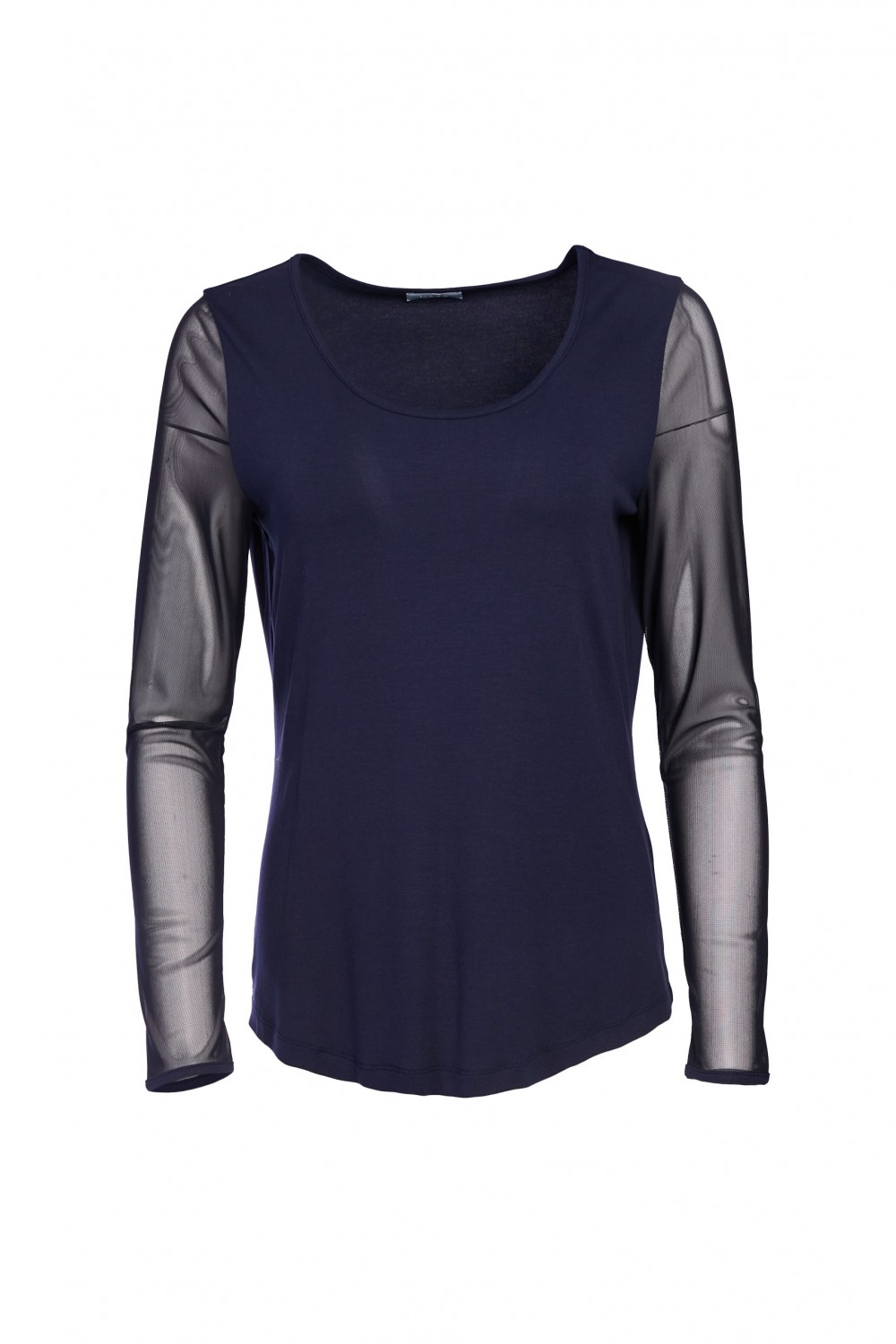 Naya Mesh Sleeve Top Navy