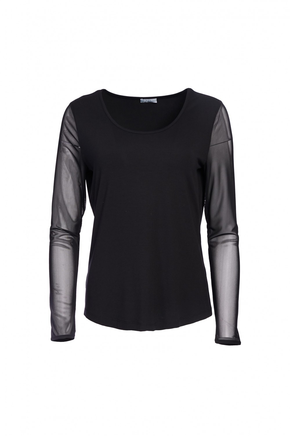 Naya Mesh Sleeve Top Black
