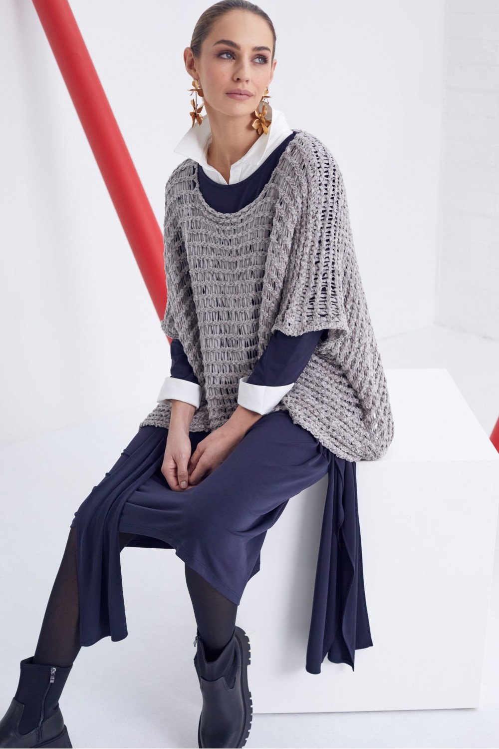 Naya Open Weave Knit Black