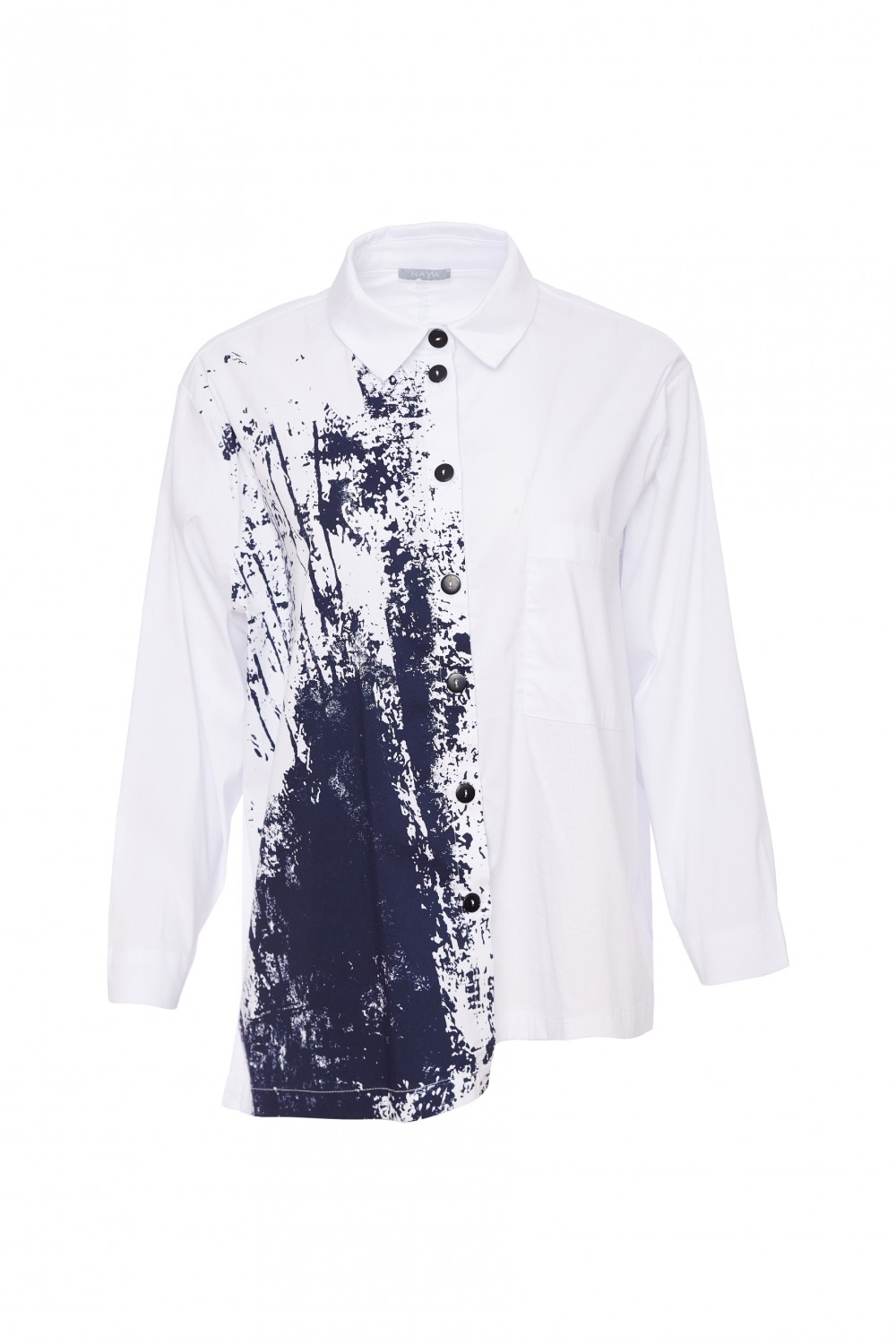 Naya Placement Print Shirt White/Navy