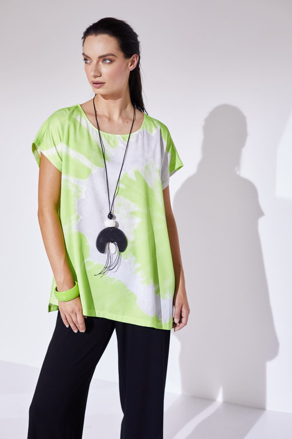 Naya Splash Print Tie Dye Top Kiwi