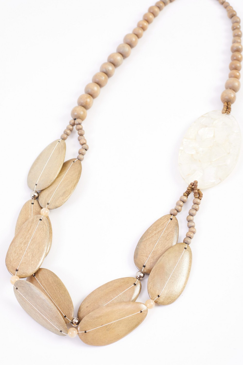 Naya Metalic Look Stone Necklace Champagne