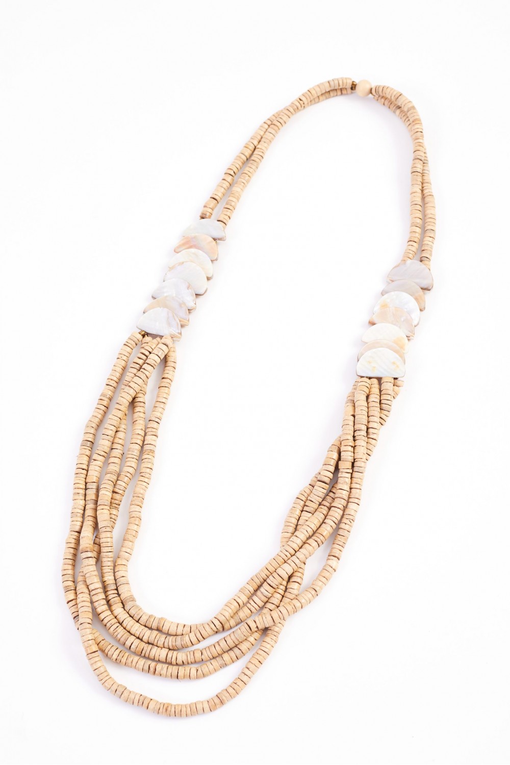 Naya String Necklace With Shell Trim Sand