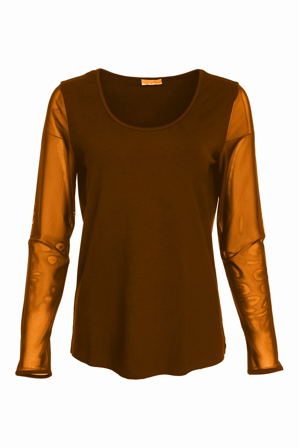 NAYA Mesh Sleeve Top Cocoa
