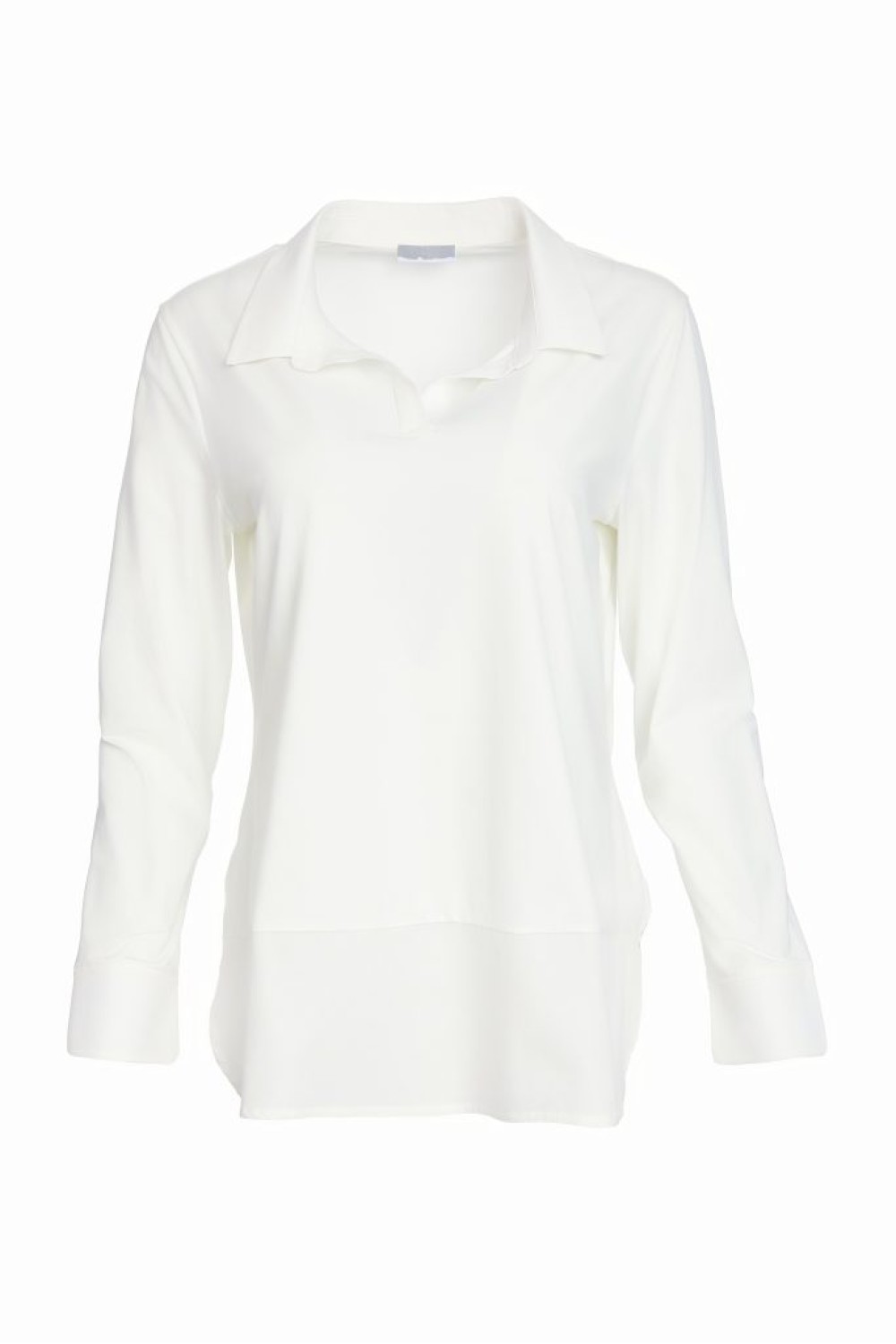 NAYA Jersey Under Top With Cotton Collar Cuff And Hem Panel White