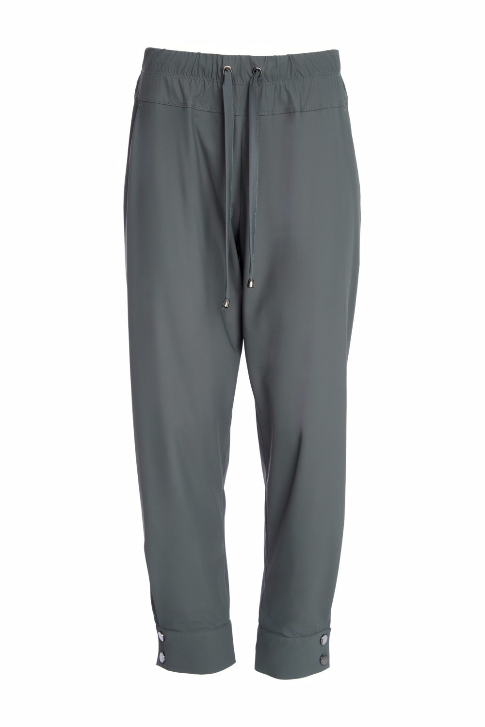 NAYA Slim Leg Trouser With Drawstring Waist And Stud Detail At Hem Forest
