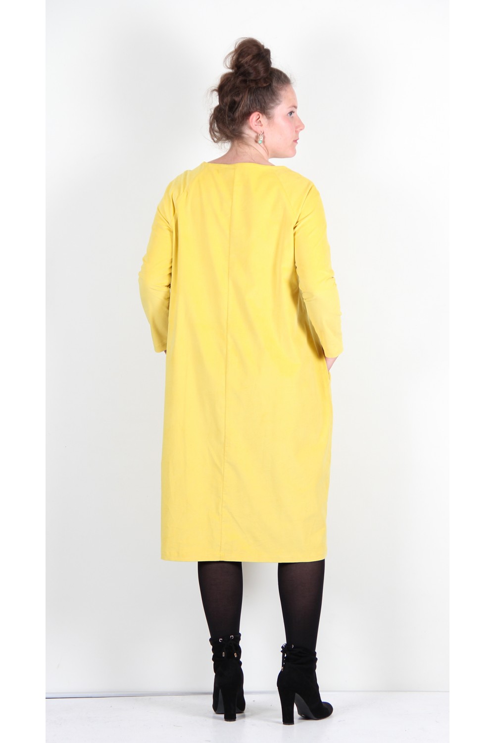 Neirami Needle Cord Pocket Dress Lemon