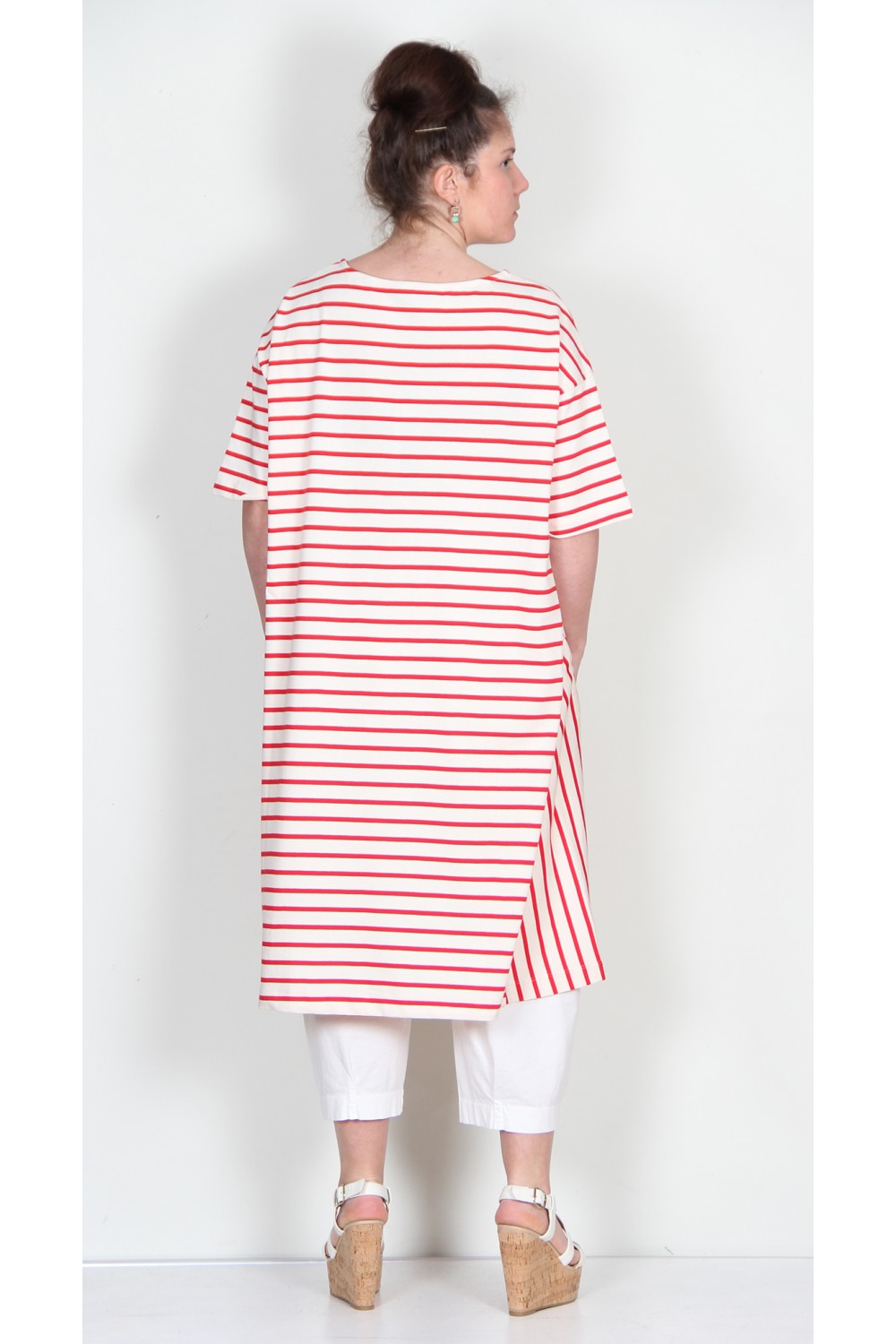 Neirami Stripe Tunc/Dress Rosso