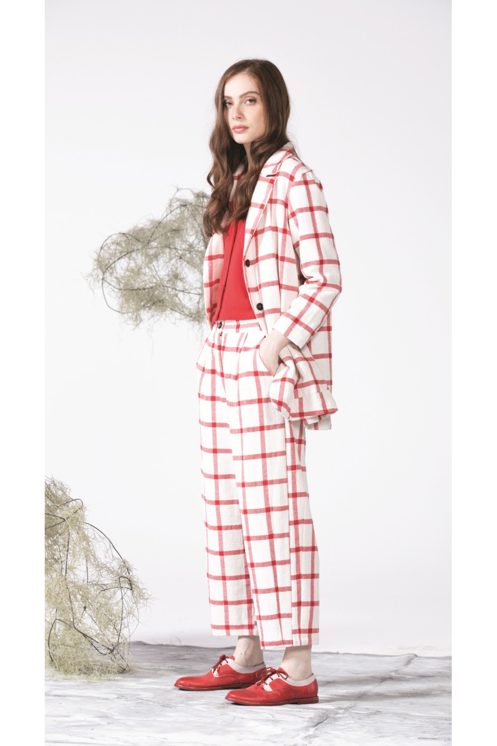 Neirami Checked Trouser Rosso