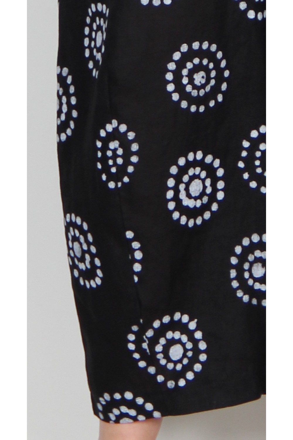 Neirami Spot Circle Print Linen Trousers Black/White