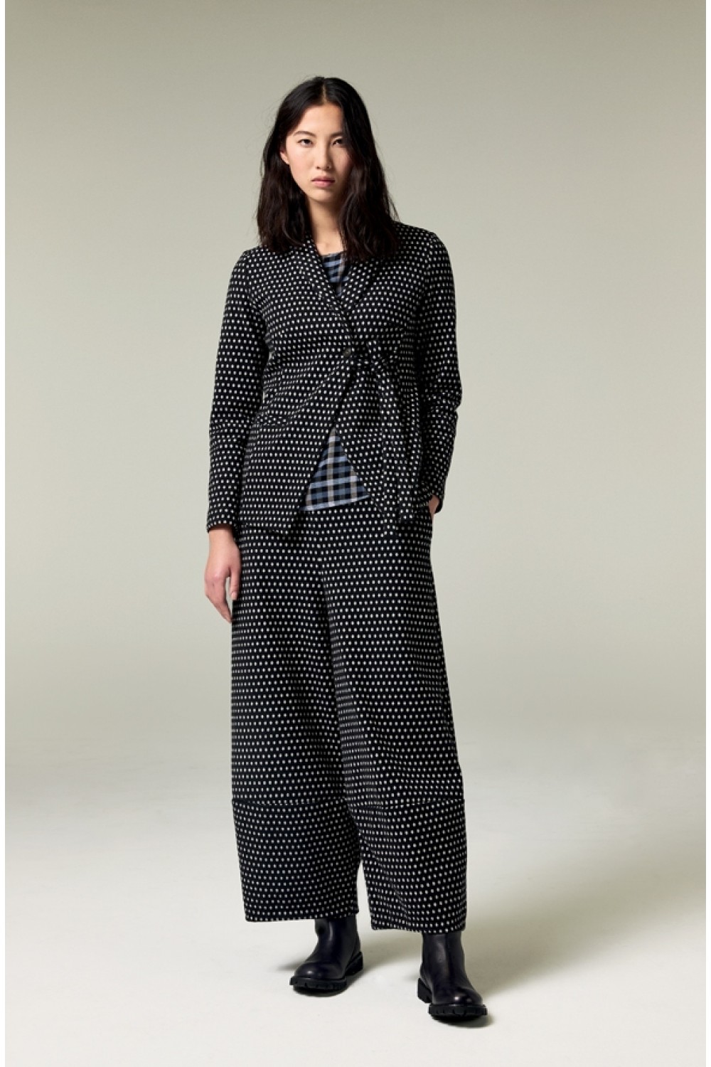 Neirami Luxury Fleece Easy Trouser Black Spots