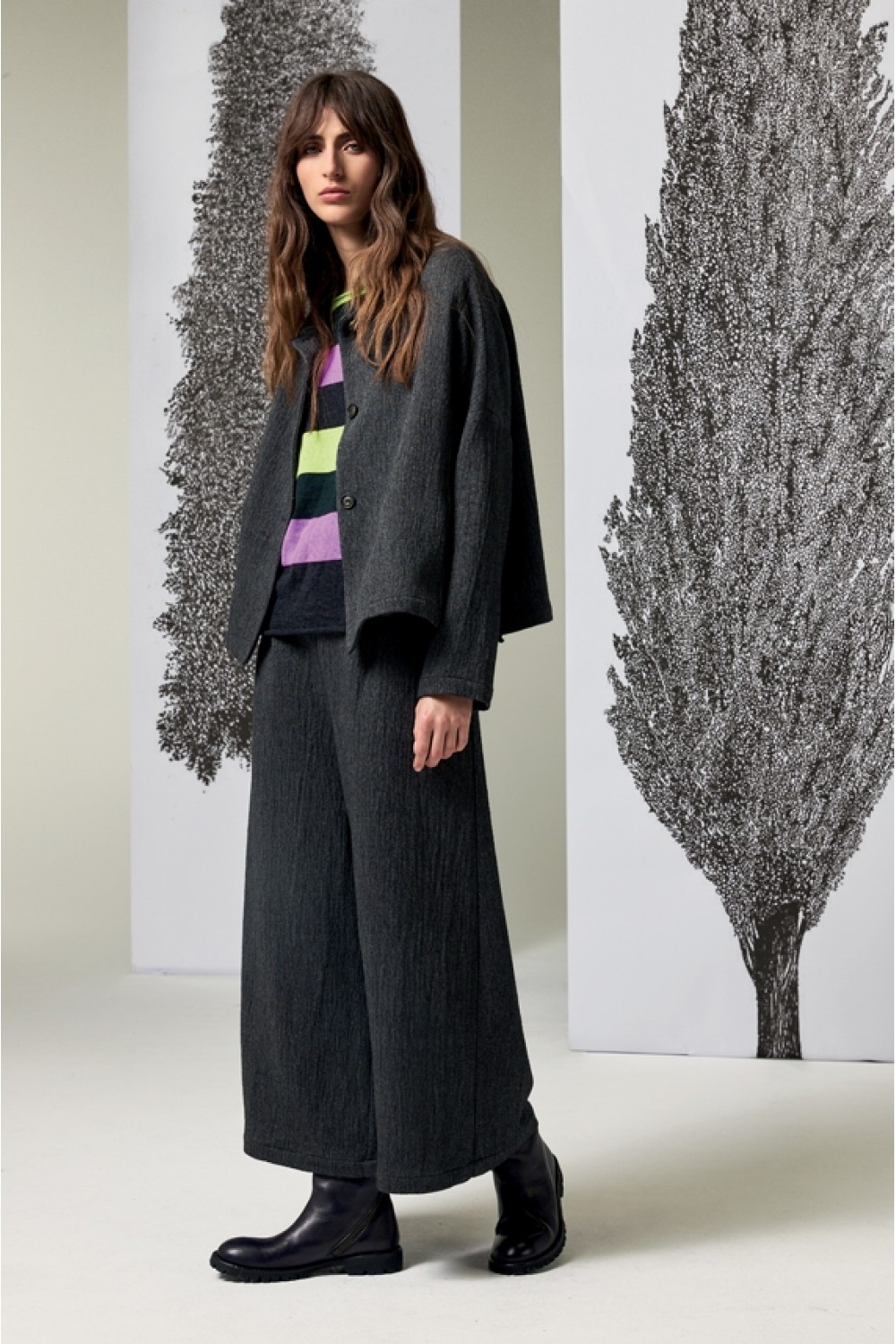 Neirami Maxi Stripe Boat Neck Knit Mixed