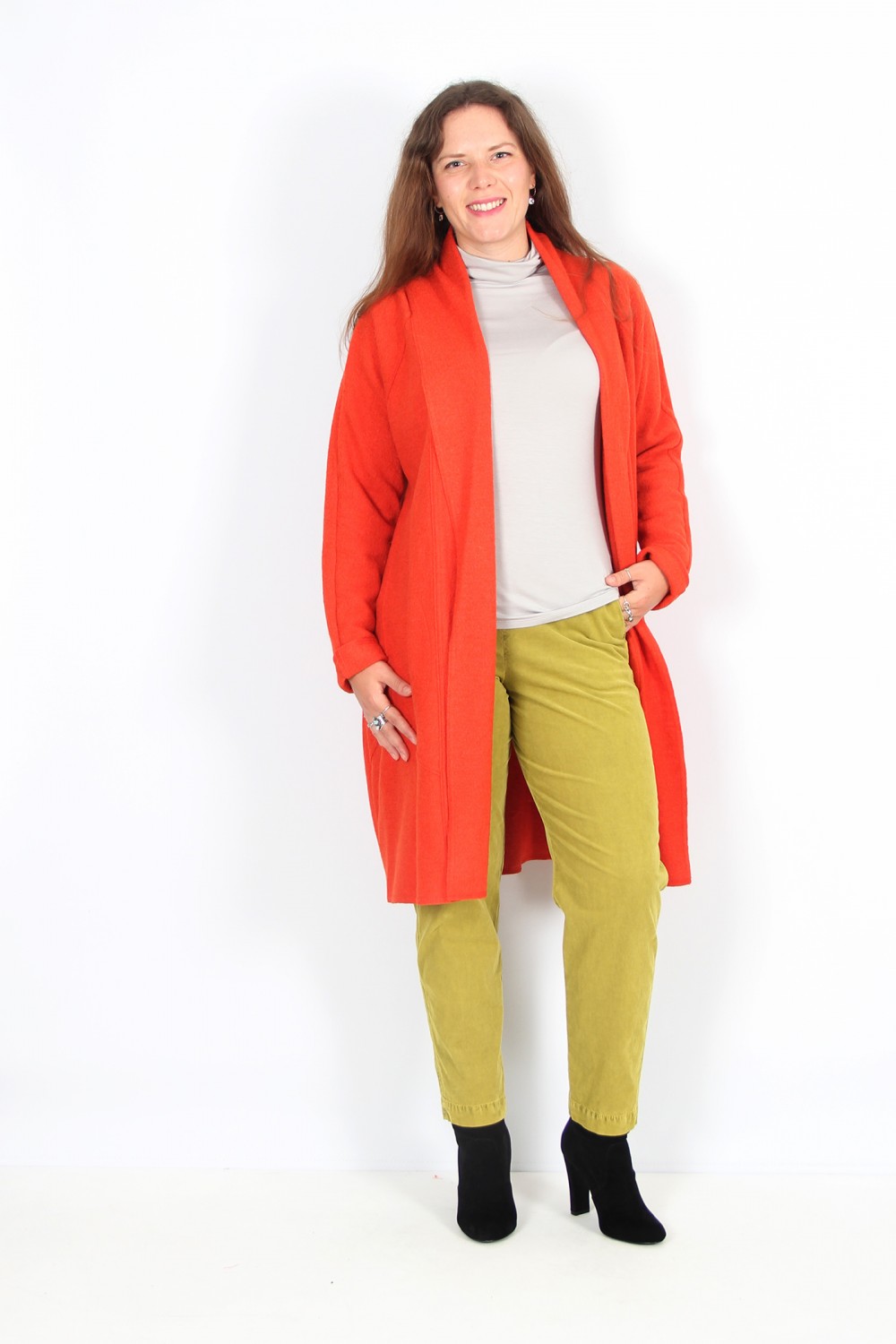 Noen Edge To Edge Wool Mix Coat Burnt Orange