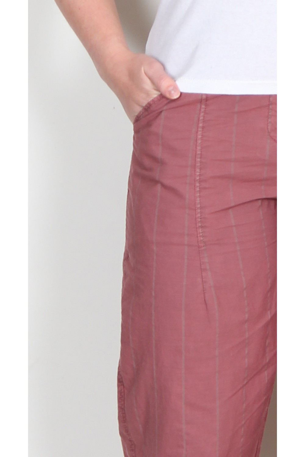 OSKA Trousers Tertia 315 Mauve / Cotton-Linen Blend