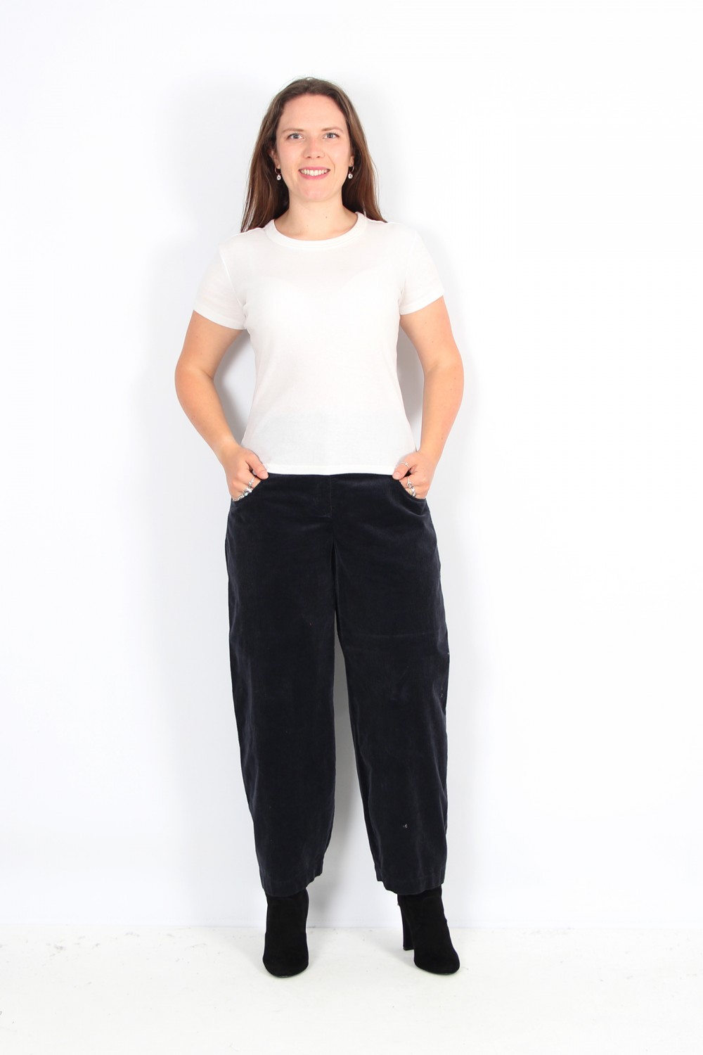 OSKA Trousers Kahren 314 Navy / Cotton Cord With Stretch Content