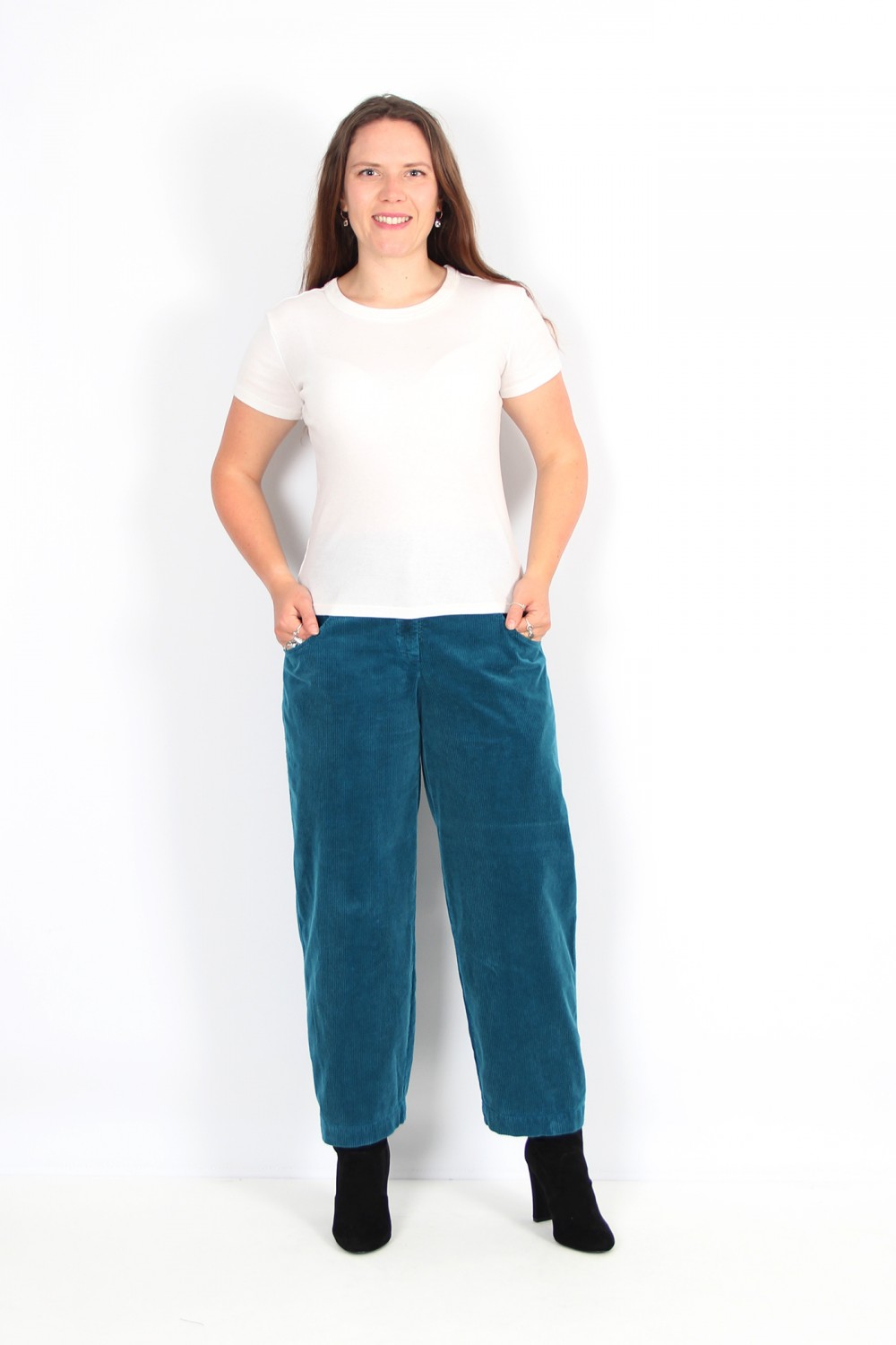 OSKA Trousers Kahren 314 Teal / Cotton Cord With Stretch Content
