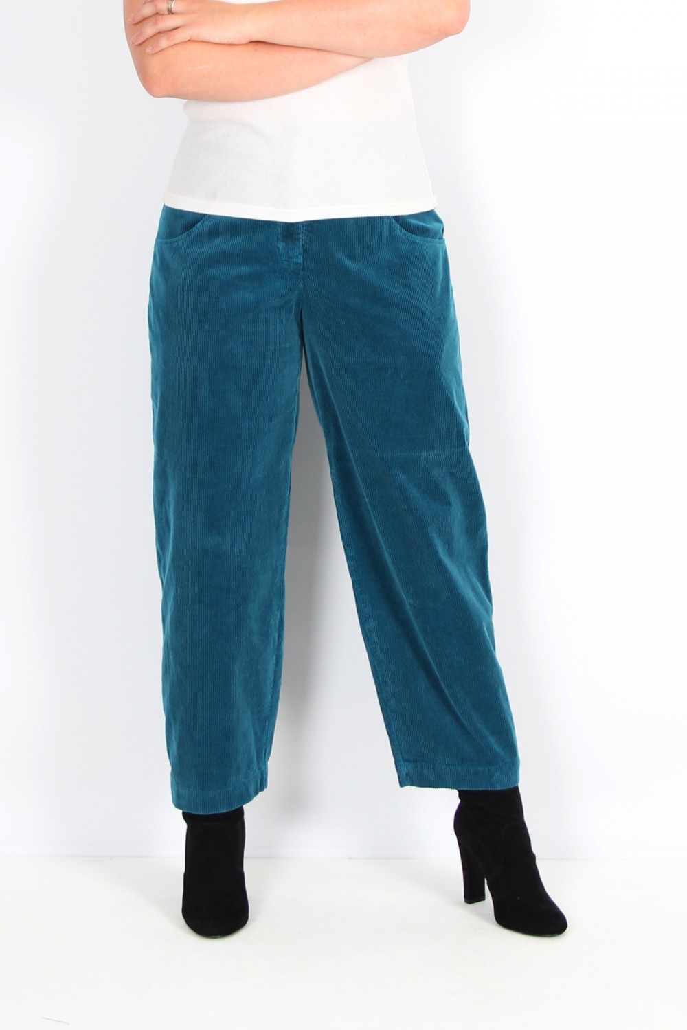 OSKA Trousers Kahren 314 Teal / Cotton Cord With Stretch Content