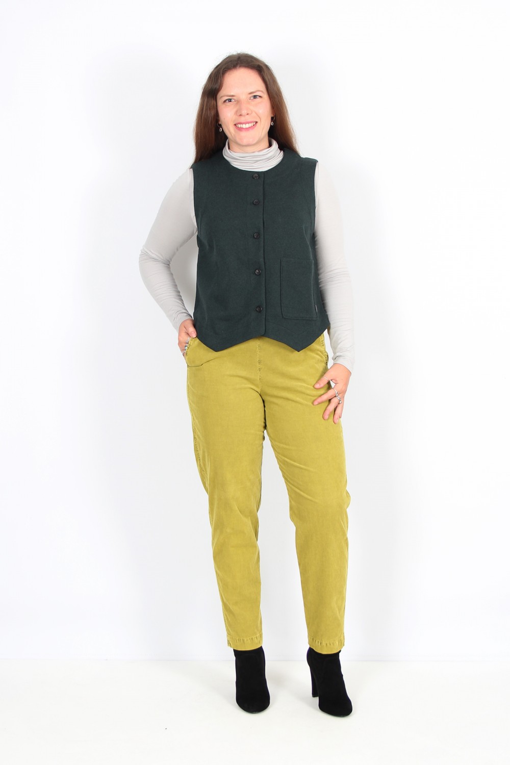 OSKA Waistcoat Occre 302 Pond / Jaquard Jersey Cotton Mixture