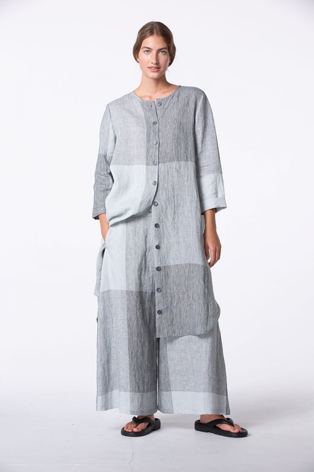 OSKA Dress 423 Silver / Pure Linen