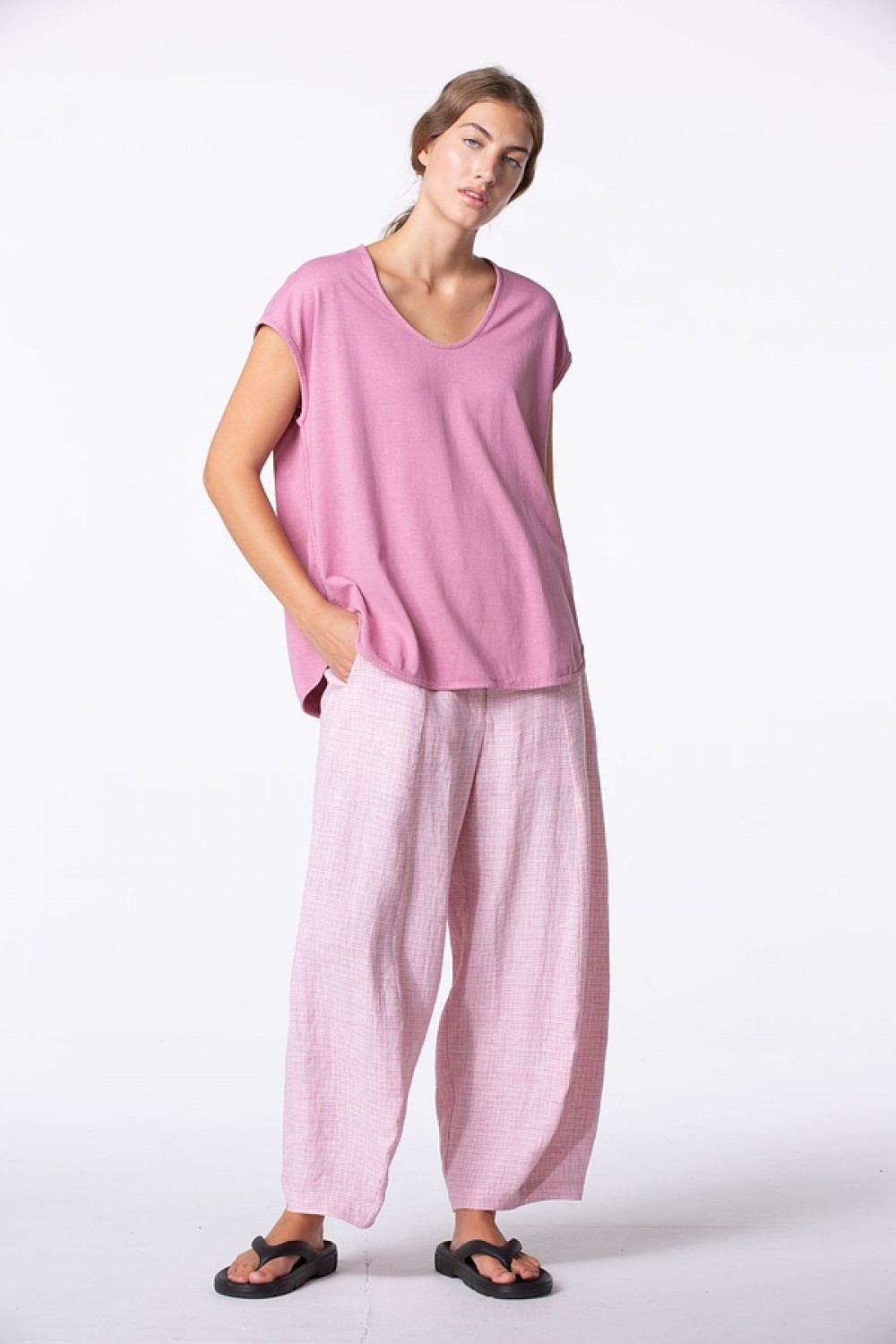 OSKA Trousers 422 Rose / Linen Fil--Fil