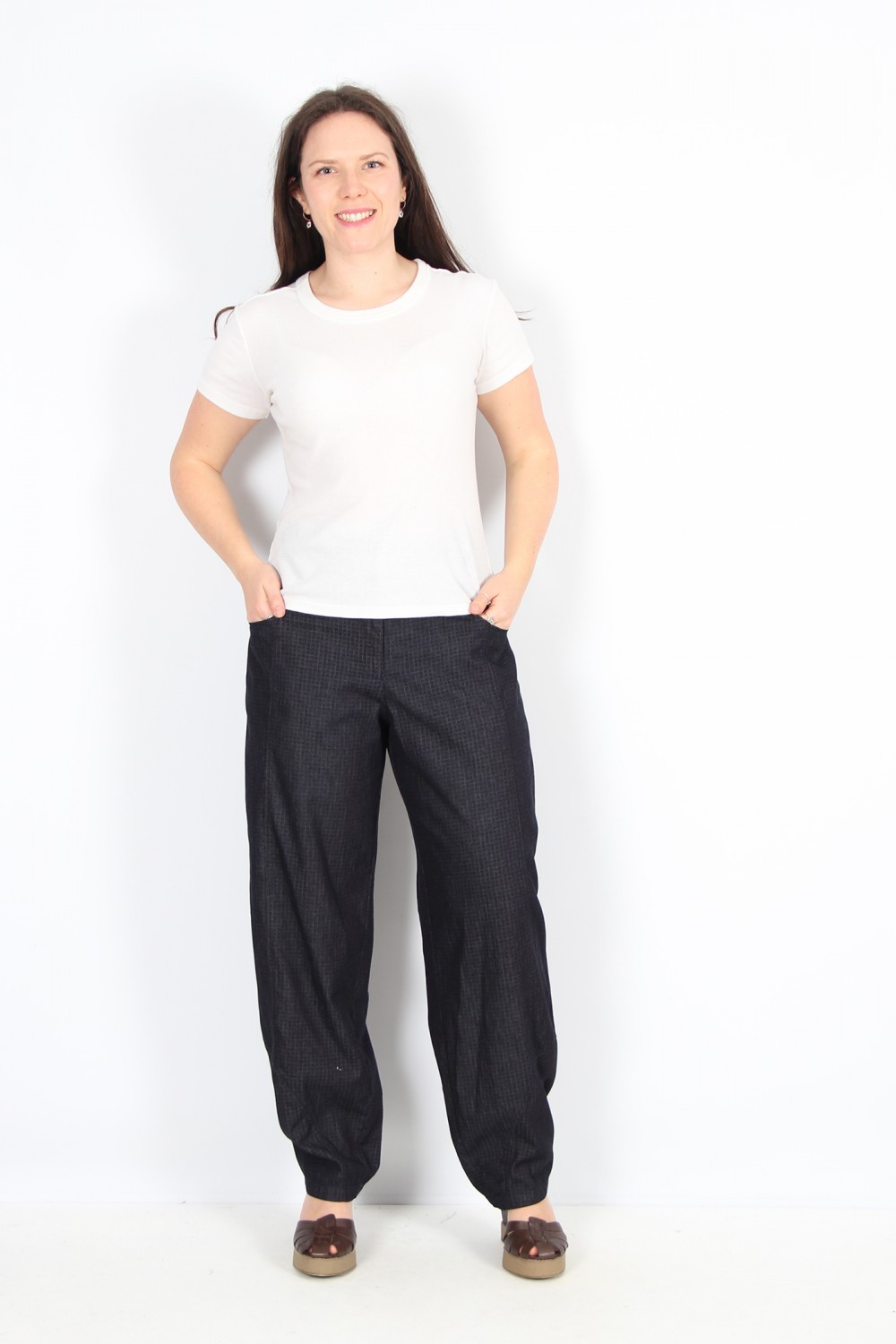 OSKA Trousers 438 Wash Denim / Printed Cotton Denim