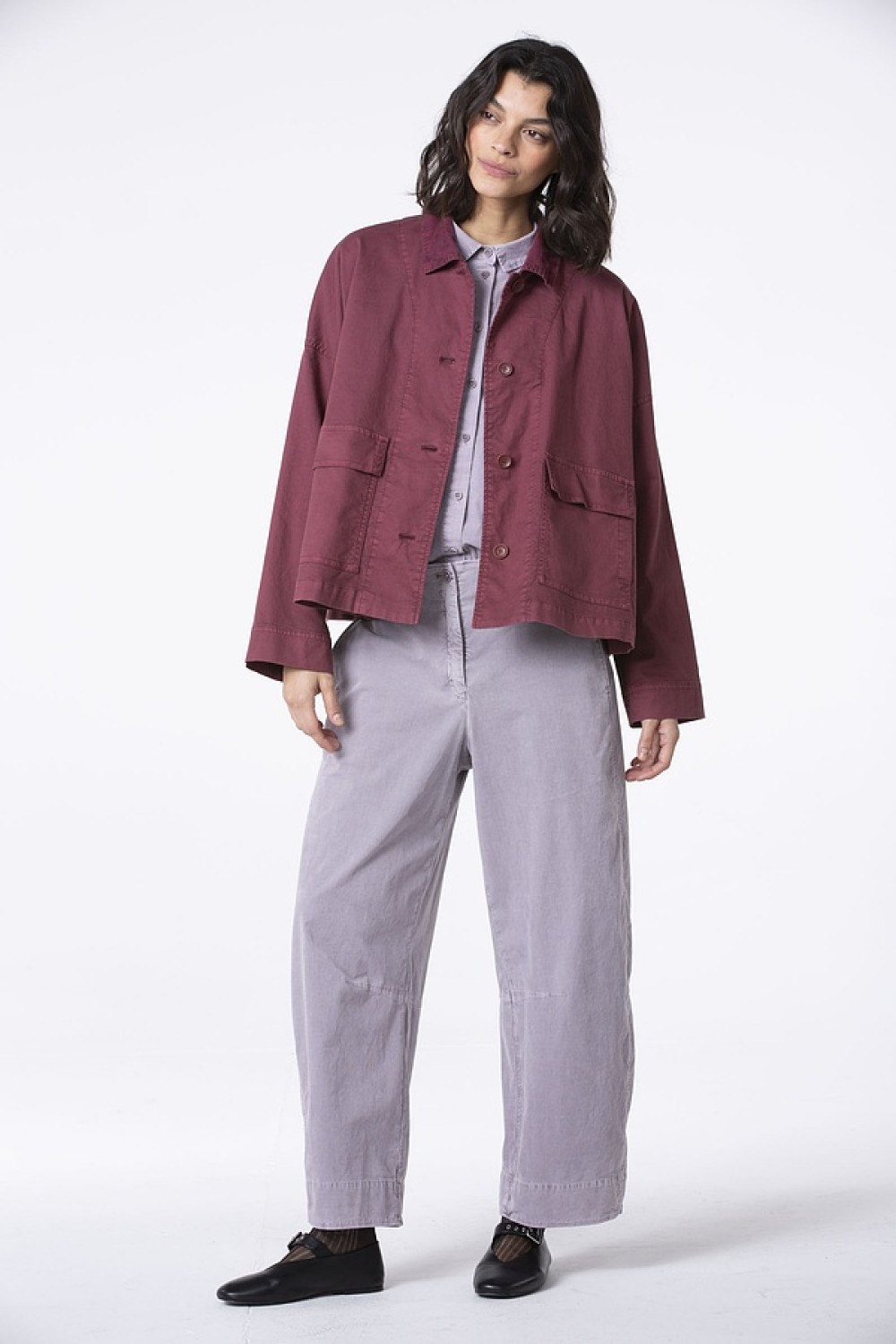 OSKA Trousers 515 Cotton Needlecord With Stretch Color: 322ORCHID