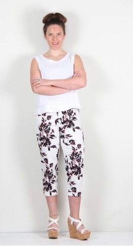 Robell Trousers Marie 07 Abstract Lilly White
