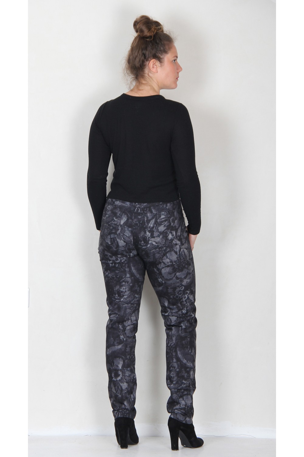 Robell Trousers Autmn Floral Grey