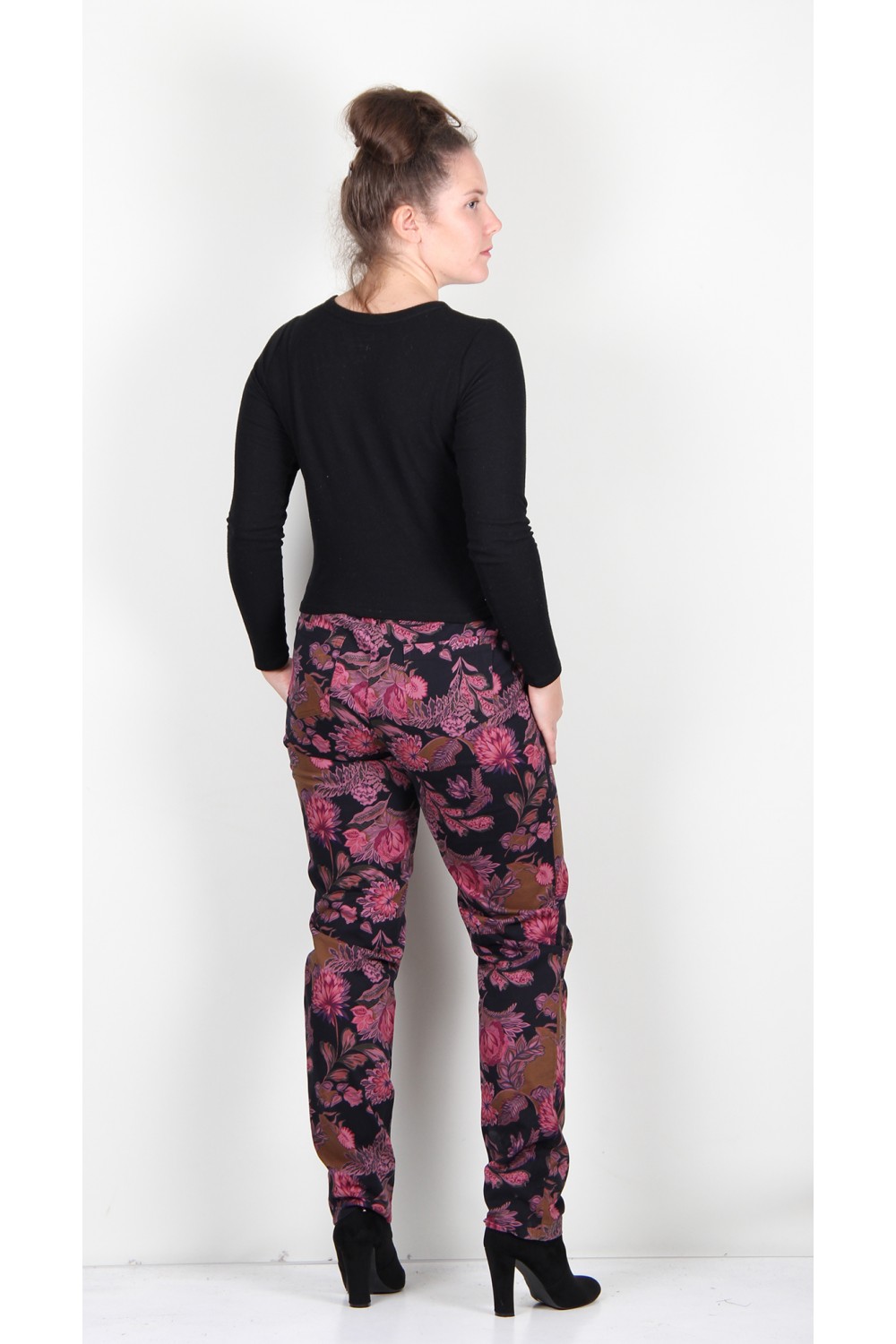 Robell Trousers Bella Floral Pink