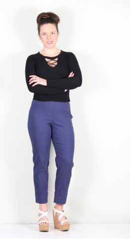Robell Trousers Bella 09 Cuff 7/8 Crop French Blue