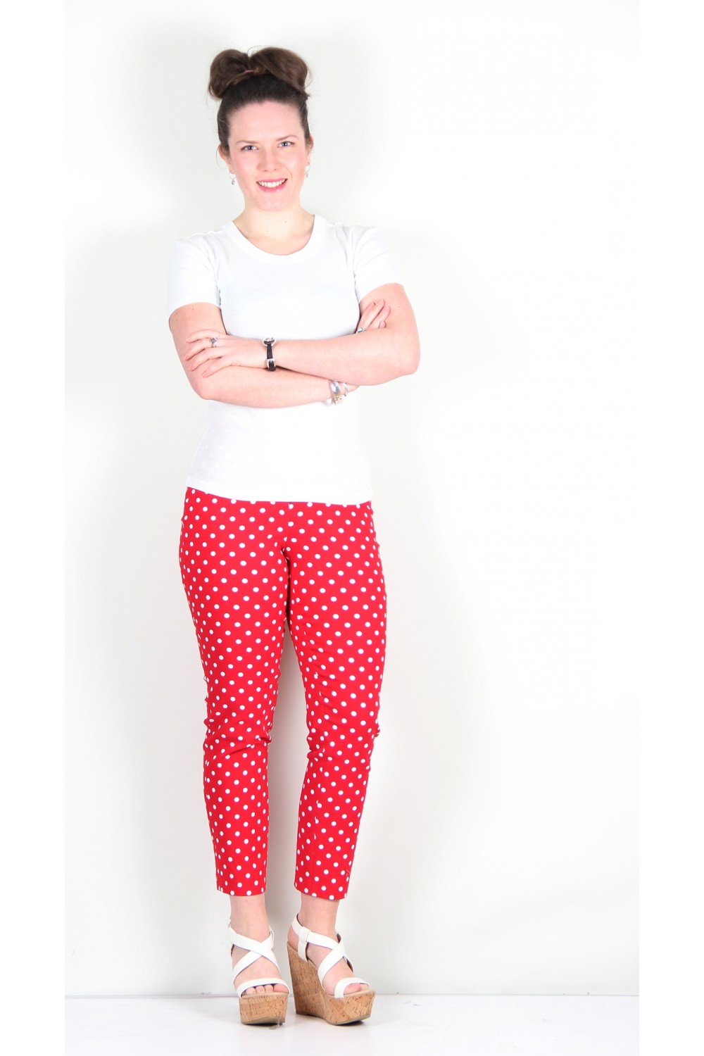 Red polka sales dot trousers