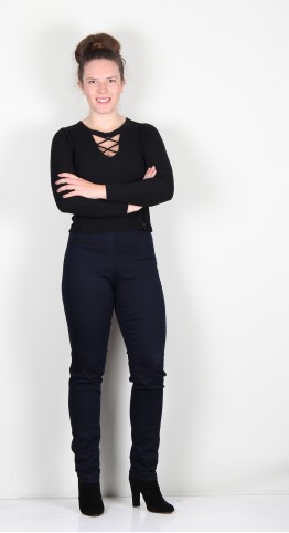 Robell Trousers Bella Full Length Jean Dark Navy Denim