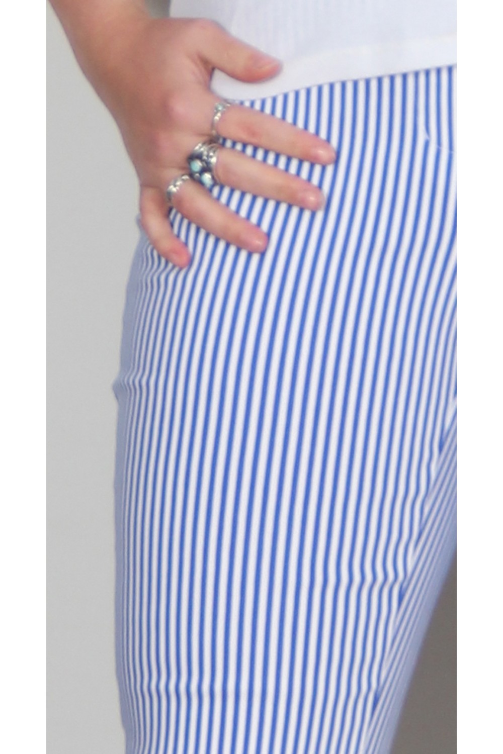 Robell Trousers Bella 09 Pinstripe French Blue