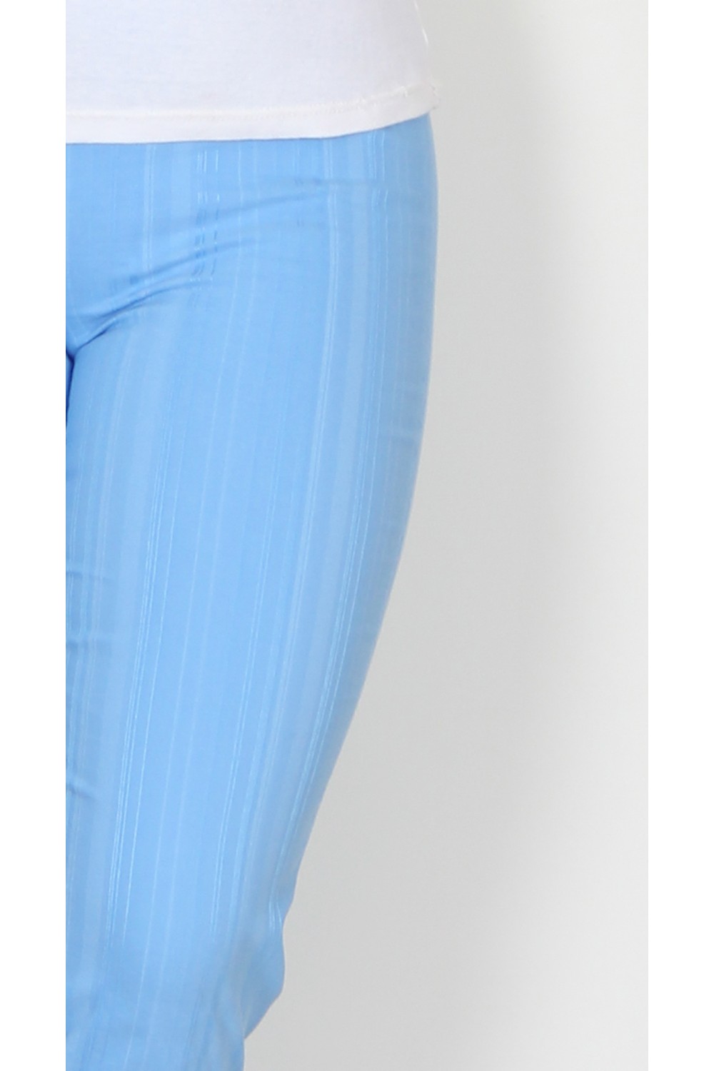 Robell Trousers Marie 07 Seersucker Crop Provence Blue