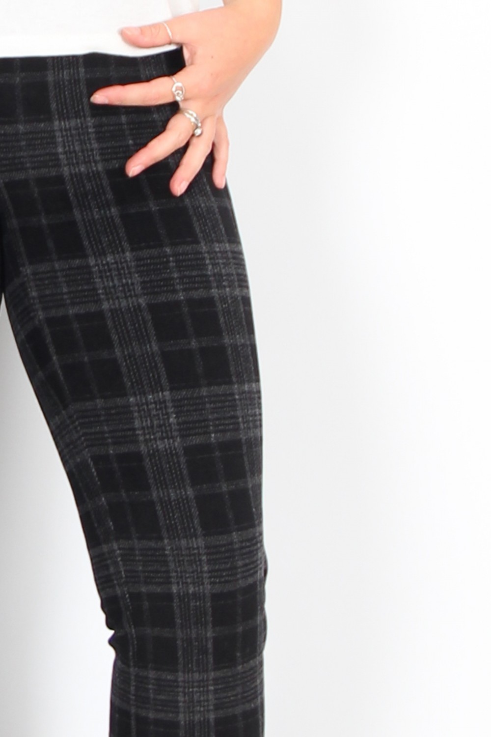 Robell Trousers Rose Limited Addition Plaid Check Black