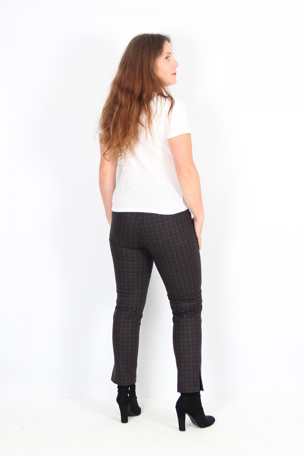 Robell Trousers Rose 09 Limited Edition Check Crop Brown