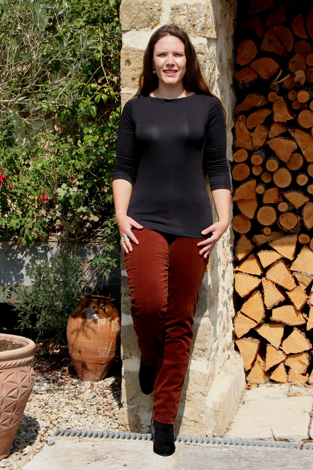 Robell Trousers Bella Fine Needlecord Russet