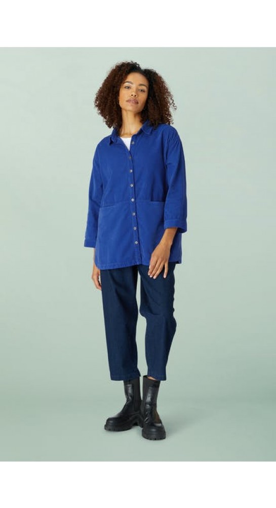 Sahara Clothing Cotton Babycord Shirt Lapis