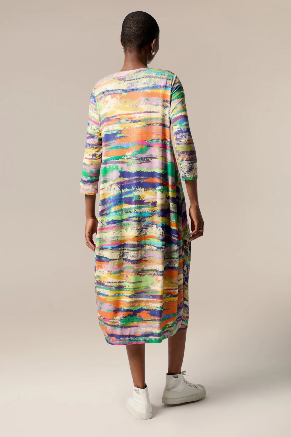 SAHARA Autumn Stripe Jersey Dress Multi