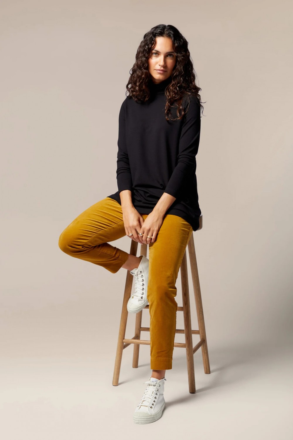 SAHARA Cotton Moleskin Slim Trouser Dijon